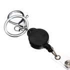 Бейдж-карман вертикальный пластиковый, внешний 110x70мм, внутренний 85x54мм, рулетка 40см, чёрный. - фото 809445285