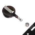 Бейдж - карман вертикальный кожзам, внешний размер 110×68 мм, внутренний размер 85×54 мм, рулетка 60 см, чёрный  (артикул 10511379)  большой выбор товаров оптом и в розницу по низким ценам с доставкой