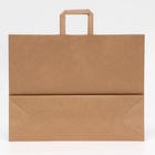 Пакет бумажный крафт 90 г/м², плоская ручка, 45×15×35 см - Фото 3