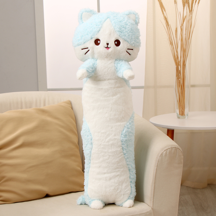 

Мягкая игрушка «Кот-батон», 80 см, цвет голубой