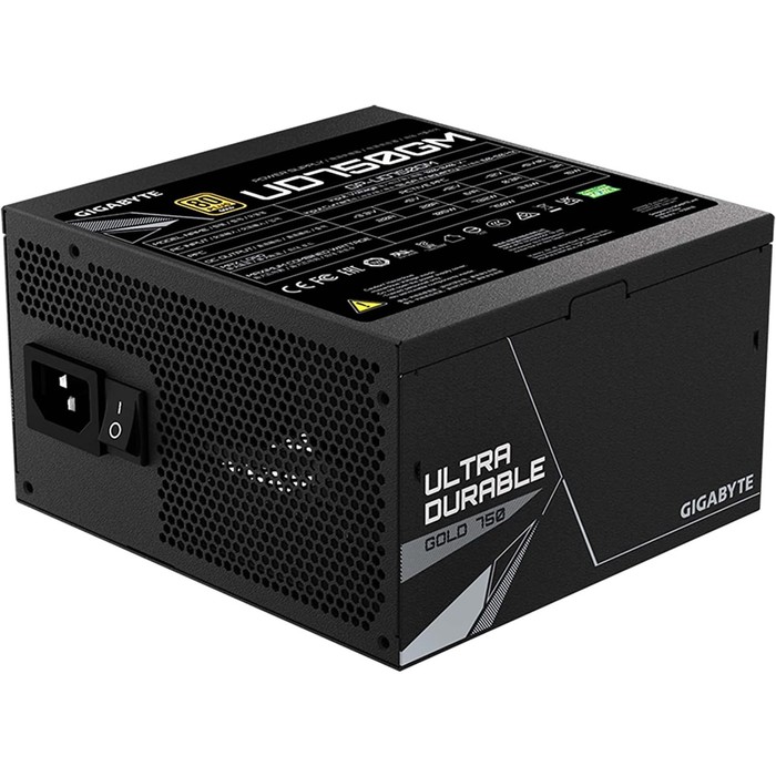 Блок питания Gigabyte ATX 750W GP-UD750GM, 24+2x(4+4)pin, APFC, 120 мм fan, 8xSATA, RTL - фото 51623969