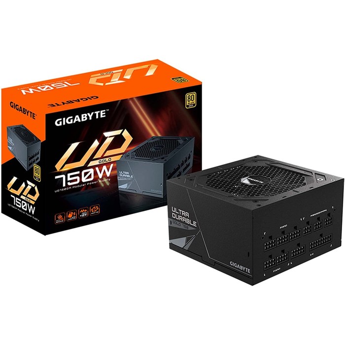 Блок питания Gigabyte ATX 750W GP-UD750GM, 24+2x(4+4)pin, APFC, 120 мм fan, 8xSATA, RTL - фото 51623970