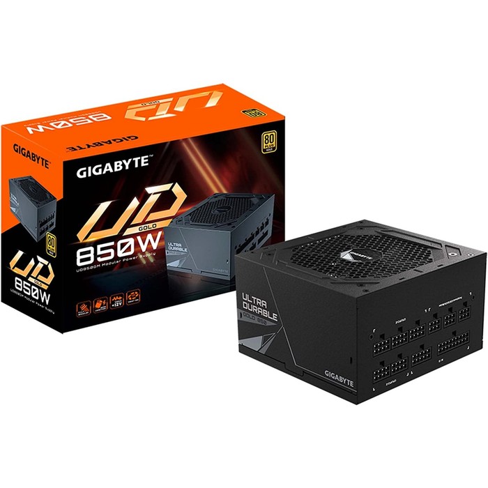 Блок питания Gigabyte ATX 850W GP-UD850GM, 24+2x(4+4)pin, APFC, 120 мм fan, 8xSATA, RTL - фото 51623977