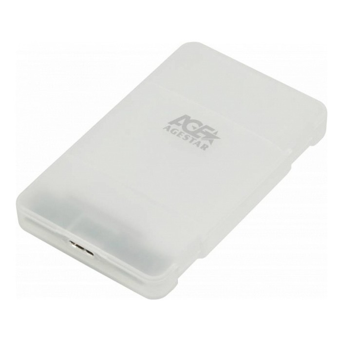 Внешний корпус для HDD/SSD AgeStar 3UBCP1-6G SATA USB3.0, пластик, белый, 2.5" - Фото 1