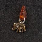 Брелок талисман "Слон", латунь, янтарь - фото 110796145