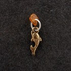 Брелок талисман "Дельфин", латунь, янтарь - фото 110796150