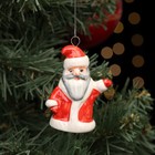 Ёлочная фарфоровая игрушка  "Дед Мороз", красная шуба, 7 см - фото 110816201
