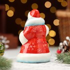 Сувенир "Дед Мороз Иванович с посохом", красная ая шуба, 10 см, фарфор - фото 25339285