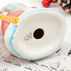 Сувенир "Дед Мороз Иванович с посохом", красная ая шуба, 10 см, фарфор - фото 25339286