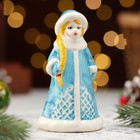 Сувенир "Снегурочка Метель", голубая шуба, 11 см, фарфор - фото 25339288