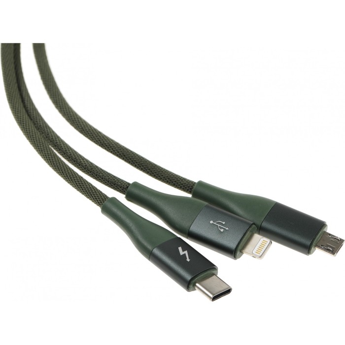 Кабель Solove DW2 DW2 GREEN RUS USB (m)-Lightning (m)/USB Type-C (m)/micro USB (m) 1.2м зеленый   10 - фото 51627449