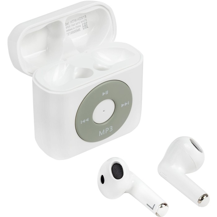 

Наушники беспроводные Hiper TWS MP3 HDX15, вкладыши, TWS, BT 5.2, MP3-плеер, IP54, 35/320 мАч, белые
