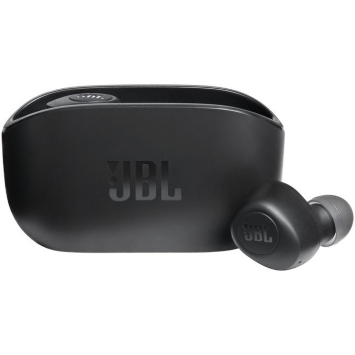 Гарнитура вкладыши JBL Wave 100TWS черный беспроводные bluetooth в ушной раковине (JBLW100TWSBLK) - Фото 1