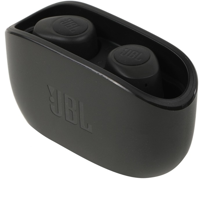 Гарнитура вкладыши JBL Wave 100TWS черный беспроводные bluetooth в ушной раковине (JBLW100TWSBLK) - фото 51627535