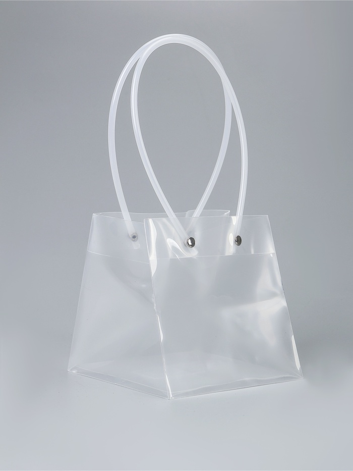 Пакет подарочный с квадратным дном, прозрачный, 13×13×13 см - Фото 1