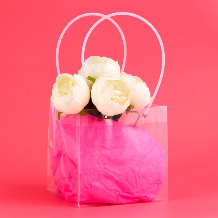 Пакет подарочный с квадратным дном, прозрачный ПП, 18×18×18 см - Фото 1