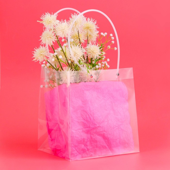 Пакет подарочный с квадратным дном, ПП прозрачный, 23×18×24 см - Фото 1