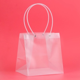Пакет подарочный с квадратным дном, ПП прозрачный, 23×18×24 см