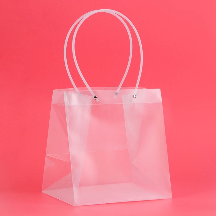 Пакет подарочный с квадратным дном, ПП прозрачный, 23×18×24 см - Фото 1