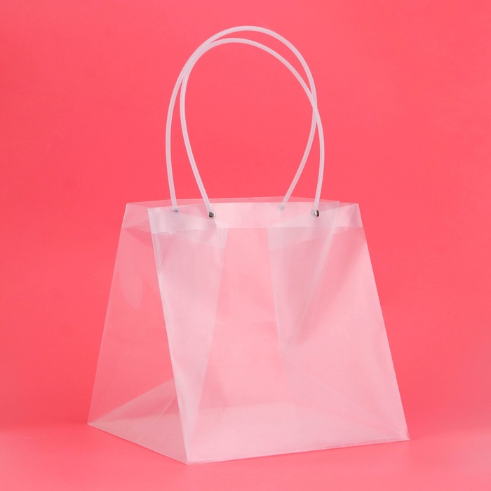 Пакет подарочный с квадратным дном, ПП прозрачный, 28×25×28 см - Фото 1