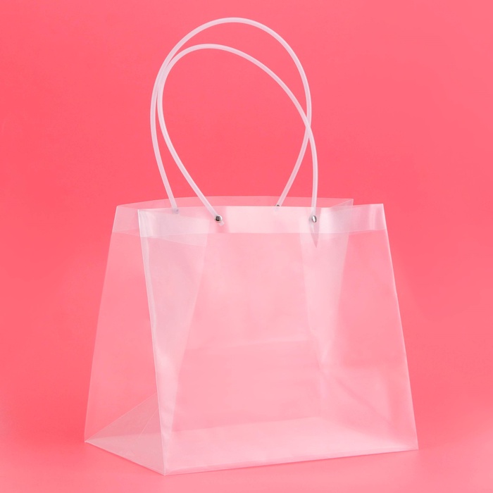 Пакет подарочный с квадратным дном, ПП прозрачный, 30×20×27 см - Фото 1