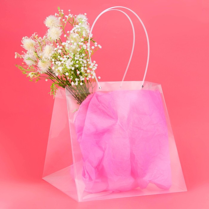 Пакет подарочный с квадратным дном, ПП прозрачный, 39×39×39 см - Фото 1