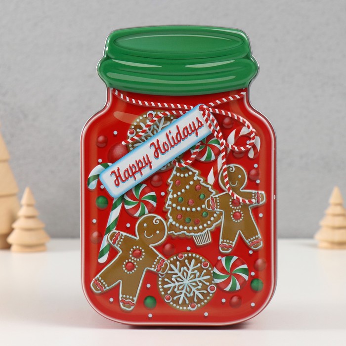 

Шкатулка металл "Банка с печеньем" красная 15,5х10х5,5 см