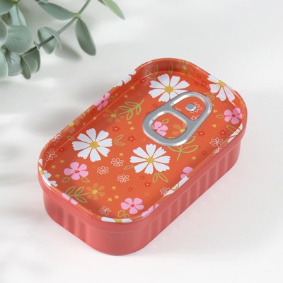 Шкатулка для хранения мелочей, украшений «Цветочные мотивы», металл, 10×6.5×3 см, МИКС