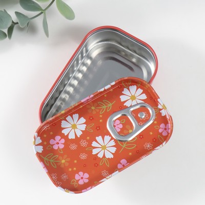 Шкатулка для хранения мелочей, украшений «Цветочные мотивы», металл, 10×6.5×3 см, МИКС