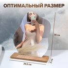 Зеркало настольное, зеркальная поверхность 19.4×24 см, цвет бежевый - Фото 2