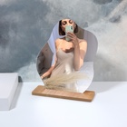 Зеркало настольное, зеркальная поверхность 19.4×24 см, цвет бежевый - Фото 3