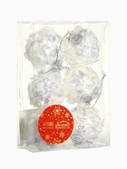Ёлочные игрушки «Альваро», шары новогодние, d=5 см, набор 6 шт., пайетки, белый 10514301