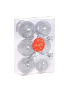 Ёлочные игрушки «Дончо», шары новогодние, d=6 см, набор 6 шт., серебристый/прозрачный 10514307