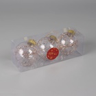 Ёлочные игрушки «Джотто», шары новогодние, d=8 см, набор 3 шт., золото прозрачный - Фото 4