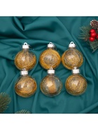 Ёлочные игрушки «Дончо», шары новогодние, d=6 см, набор 6 шт., золото прозрачный 10514312