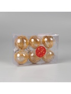 Ёлочные игрушки «Дончо», шары новогодние, d=6 см, набор 6 шт., золото прозрачный 10514312