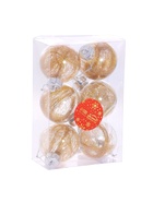 Ёлочные игрушки «Дончо», шары новогодние, d=6 см, набор 6 шт., золото прозрачный 10514312