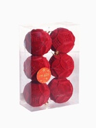 Ёлочные игрушки «Бьорн», шары новогодние, d=8 см, набор 6 шт., геометрия, красный 10514315