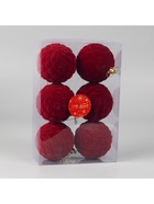Ёлочные игрушки «Бьорн», шары новогодние, d=8 см, набор 6 шт., сетка, красный - Фото 4