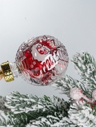 Ёлочные игрушки «Бринцзе», шары новогодние, d=6 см, набор 6 шт., красный/прозрачный - Фото 4