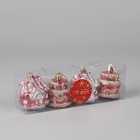 Ёлочные игрушки 4 шт. «Зимнее волшебство. Карнавальный» пластик, 7×5 см, красный - Фото 2