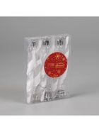 Ёлочные игрушки набор 6 шт. «Сосулька Космин» 11.5×1 см, прозрачно-белый - Фото 3