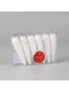 Ёлочные игрушки набор 6 шт. «Сосулька пушистая сияние» 12.5×2.5 см, белый - Фото 3