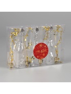 Ёлочные игрушки 6 шт. «Бутылочка» 11×3 см, прозрачный золото - Фото 4