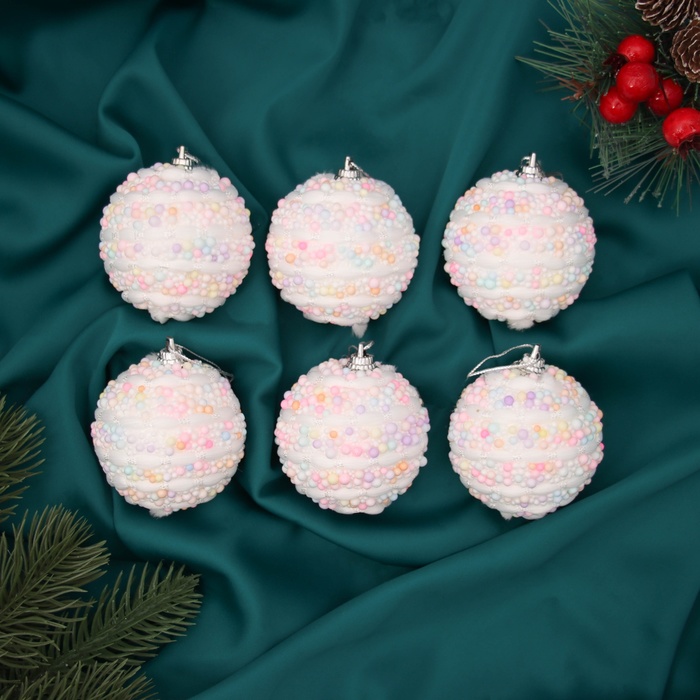 Ёлочные игрушки «Маттео», шары новогодние, d=6 см, набор 6 шт. - Фото 1