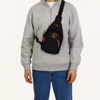 Сумка-слинг на молнии, наружный карман, цвет чёрный - фото 30882853