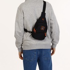 Сумка-слинг на молнии, наружный карман, цвет чёрный - фото 30882854