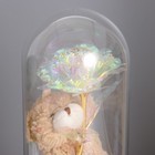 Ночник «Мишка с цветком» LED белый 3хААА 10,5х10,5х22см - Фото 3