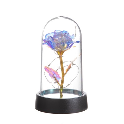 Фигурка световая колба RISALUX «Цветок», LED-ночник, 3×AG10, белый, 8.5×8.5×15.5 см