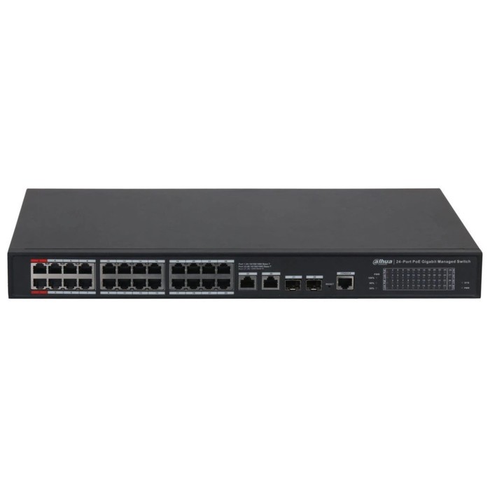 Коммутатор Dahua DH-S4228-24GT-360 (L2) 28x1Гбит/с 2SFP 24PoE 360W управляемый - фото 51625537